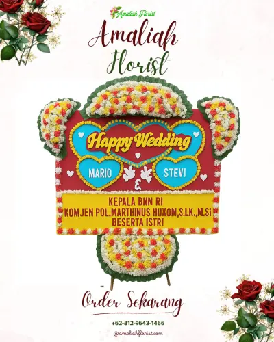 Karangan Papan Bunga Pernikahan di Kali Anyar
